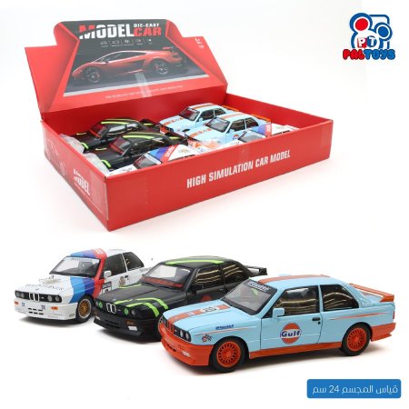 ستاند سيارة حديد مجسّم BMW M3 E30 مقياس 1:24